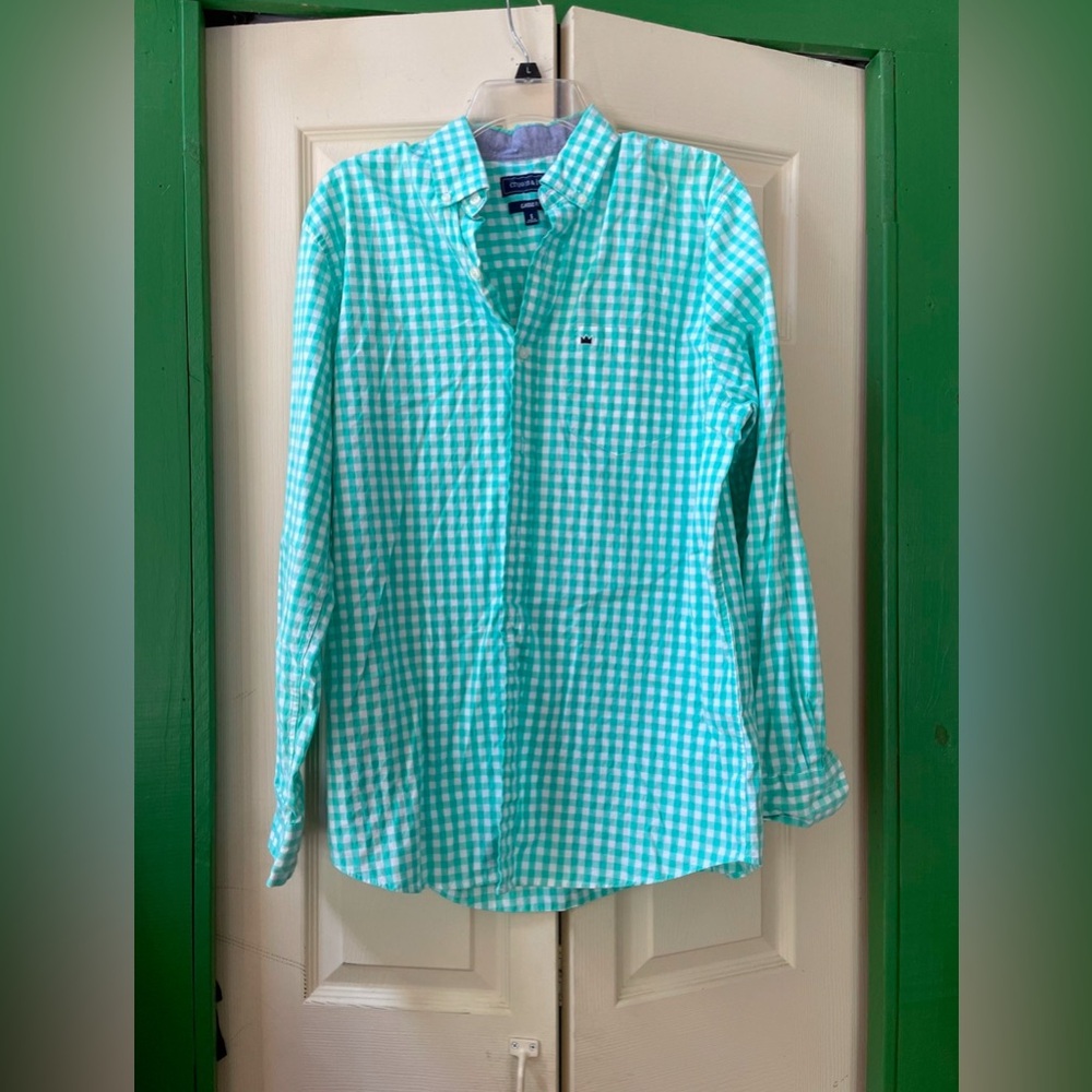 Croft & Barrow Green Checkered Casual Button Down Shirt
